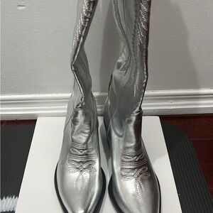 Silver Cowboy Boots